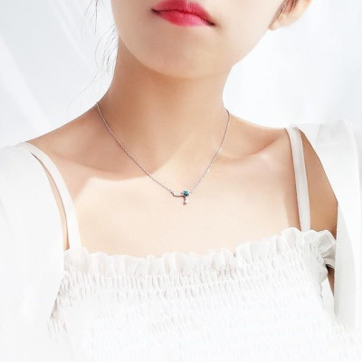 Dây chuyền bạc 925 sao chổi đá xanh lạ mắt trẻ trung thanh lịch Dế Bạc - D4225