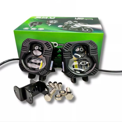 Đèn Trợ Sáng Bi Cầu BMU P66 55W/12.24V/DC lắp ô tô xe máy Sáng 2 Màu có trợ Pha Laser