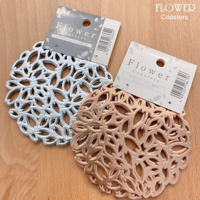 Set 04 tấm đế lót ly cốc hình tròn Echo Flower Ø10cm - Hàng Nội Địa Nhật Bản