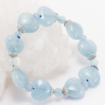 Vòng Đá Hải Lam Ngọc Trái Tim Ngọc Quý Gemstones