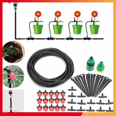 Bộ KIT hệ thống tự động tưới nhỏ giọt 25m dây và 30 đầu phun kèm đầy đủ phụ kiện 206848 