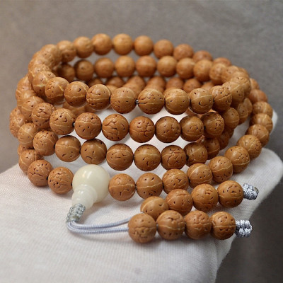 VÒNG CHUỖI 108 HẠT BỒ ĐỀ KIM CANG TỰ NHIÊN MÀI NHẴN 8mm