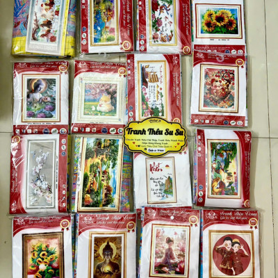 Tranh thêu kín Hoa phong lan vs8268, kích thước 110 x 55 cm, 11ct thêu 3 sợi