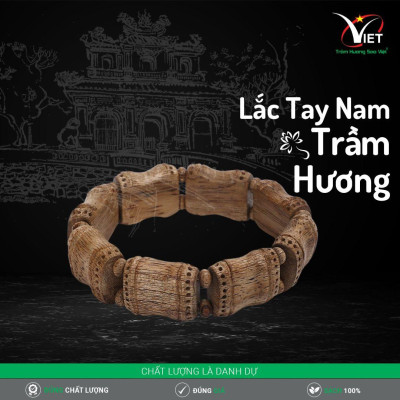 Lắc Tay Nam Trầm Hương Thời Trang, Cá Tính Mạnh Mẽ. - Trầm Thiên Nhiên - Mùi Thơm Mạnh