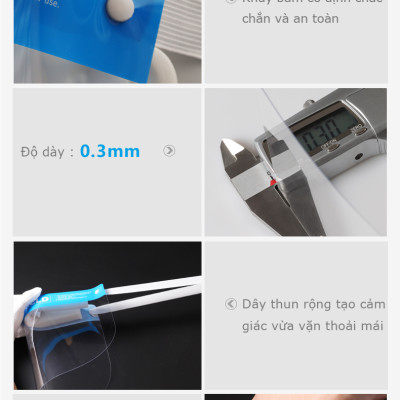 Tấm kính che mặt chống giọt bắn - Chống Bụi- An Toàn Dễ Sử Dụng
