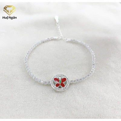 Lắc tay bạc 925 Huệ Ngân - Uyên Ương Hồ Điệp X18