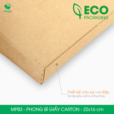 MPB3 - 22x16 cm - 100 phong bì carton đóng hàng - Bìa gói hàng, bìa cứng, bì thư | Magix Packaging