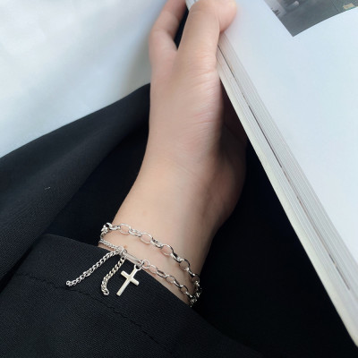 Vòng tay lắc tay mix chain chữ thập cá tính nam nữ