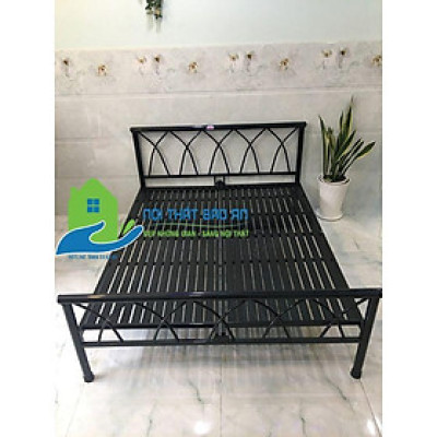 Giường sắt mỹ nghệ nhiều kích thước từ 1m đến 1m8 mẫu 02 - Bảo An