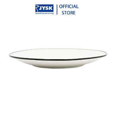 Đĩa | JYSK nID | sứ trắng bóng viền đen | DK16xC1.8cm