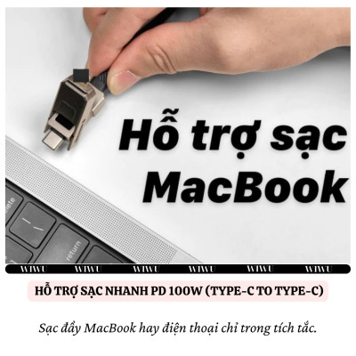 Cáp Sạc Đa Năng 4in1 sạc nhanh 100W dài 150cm / 15cm USB-C + USB-A ra Type-C + L cho iPhone / cho iPad/ cho Macbook Laptop / Điện thoại thông minh hiệu WIWU TITAN - Chống Rối, Siêu Bền, Chip Thông Minh Tích Hợp, Sạc An Toàn - Hàng nhập khẩu