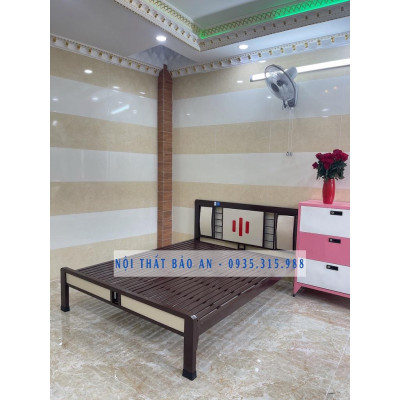 Giường sắt kiểu hộp nhiều kích thước BẢO AN 1MX2M , 1M2X2M, 1M4X2M, 1M6X2M, 1M8X2M