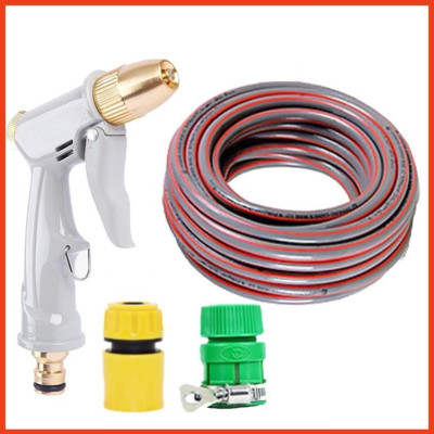 Rửa xe tưới cây Bộ dây và vòi xịt tăng áp lực nước 300% loại 25m cút nhựa,nối nhựa 206846