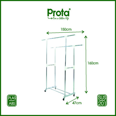 Giàn Phơi Quần Áo Inox Đôi Di Động Cao Cấp Prota - 170 x 165cm
