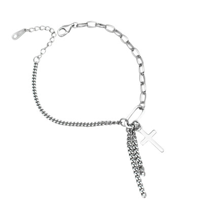 Vòng tay lắc tay mix chain chữ thập cá tính nam nữ