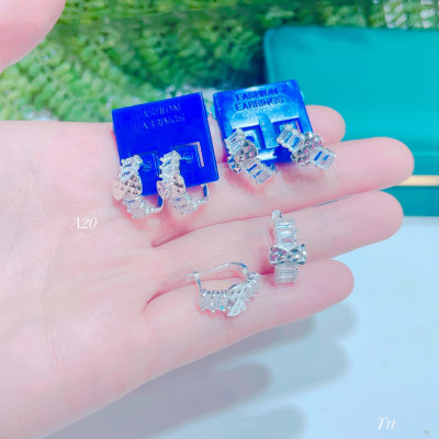 Bông tai bạc đá gate hình nơ chất liệu bạc s925 MS0850