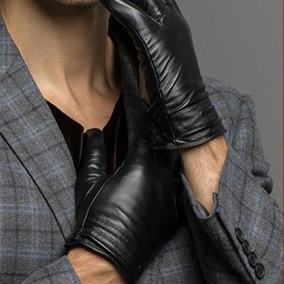 Găng tay nam BHY8615 Bao tay da cừu, lót lông giữ ấm. Găng tay mùa đông