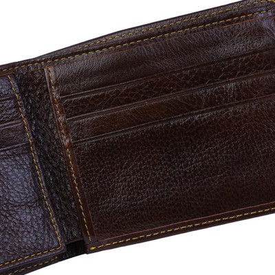 Ví Da Bò Nam Nhiều Ngăn Thẻ Leorno VM04A (12.5 x 9.7 cm) - Nâu