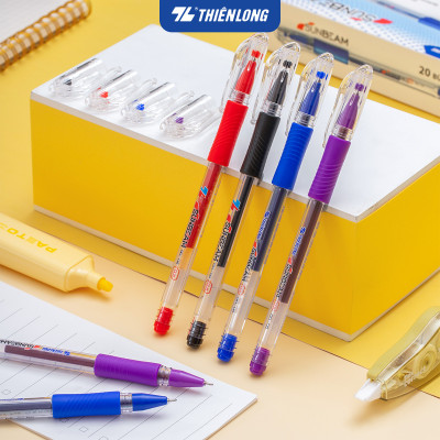 Combo 5/10/20 Bút Gel Thiên Long GEL-08 ngòi 0.5mm mực xanh đỏ đen tìm có nắp đậy, đệm cầm tay phù hợp cho học sinh