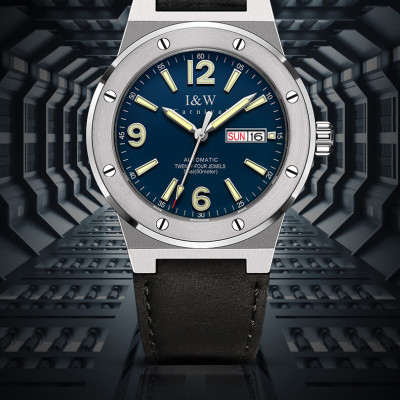 Đồng hồ nam chính hãng IW CARNIVAL IW589G-1 Kính sapphire ,chống xước,Chống nước ,Bảo hành 24 tháng,Máy cơ (Automatic),Dây da cao cấp,thiết kế lộ cơ thể thao