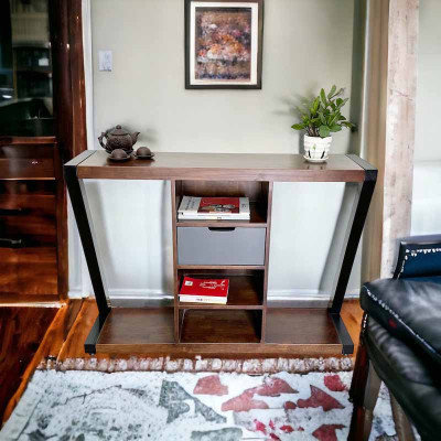 Bàn console bàn trang trí mặt gỗ khung sắt Juno sofa CSTCT049 120x30x85 cm