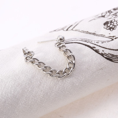 Khuyên tai xích trước sau basic phong cách đường phố