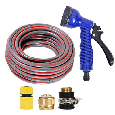 Bộ dây và vòi xịt tăng áp lực nước,rửa xe, tưới cây 20m (cút nhựa nối đồng nhựa) 206843