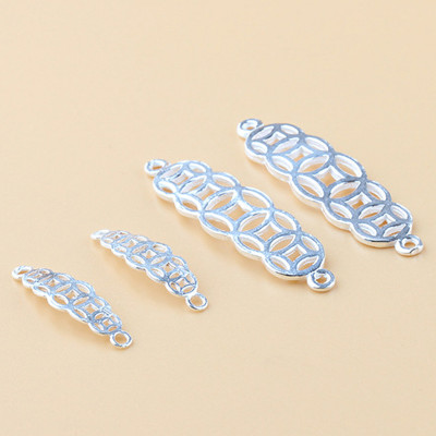 Combo 5 cái Charm bạc liên kết vòng họa tiết kim tiền - Ngọc Quý Gemstones