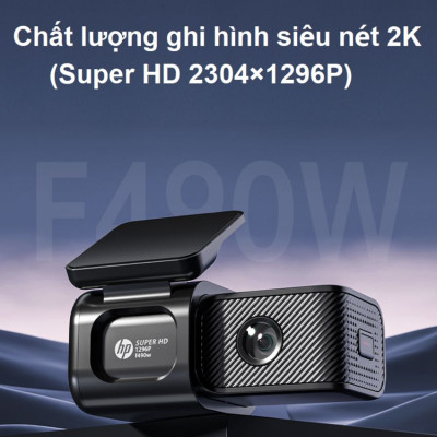 Camera hành trình ô tô thương hiệu Mỹ HP F490W độ phân giải 2K, Wifi - Hàng Chính Hãng
