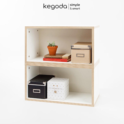 Kệ Hộp Chữ Nhật Dài 60cm, Rộng 30cm Màu Trắng Viền Vân Gỗ Thương Hiệu KEGODA KGD83