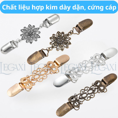 Kẹp Khăn Choàng Bằng Kim Loại Khóa Cố Định Cổ Áo Cardigan Áo Len Kẹp Lưng Áo Thắt Eo Đầm Váy Cho Nữ