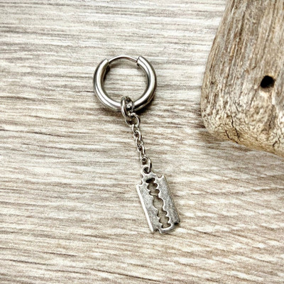 Bông tai hot hit xích thả dao tem cực truất unisex