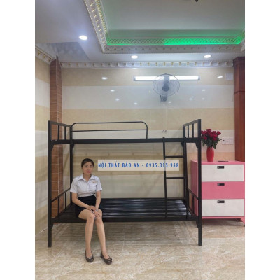 Giường sắt tầng trụ vuông - kích thước 0.8mx0.8m - hình chụp thật - Nội Thất Bảo An