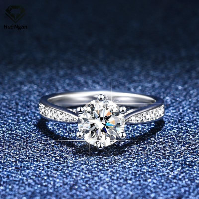 Nhẫn bạc 925 Huệ Ngân - 6 chấu Viền đá 6 li RR1561