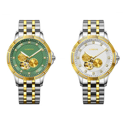 Đồng hồ nam chính hãng LOBINNI L19006-1 Kính sapphire,chống xước,Chống nước,BH 24 tháng,Máy cơ (Automatic) ,dây da xịn