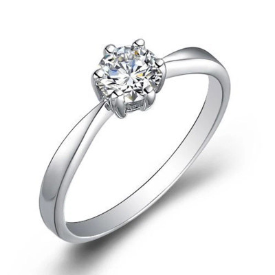 Nhẫn Nữ Bạc Nụ Đá Trắng Đơn Giản Tinh Tế Và Nữ Tính BẠC HIỂU MINH NU288