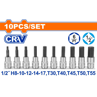 BỘ 12 ĐẦU
TUÝP1/2" RA ĐẦU VÍT LỤ GIÁC, SAO WST1412 WADFOW - HÀNG CHÍNH HÃNG