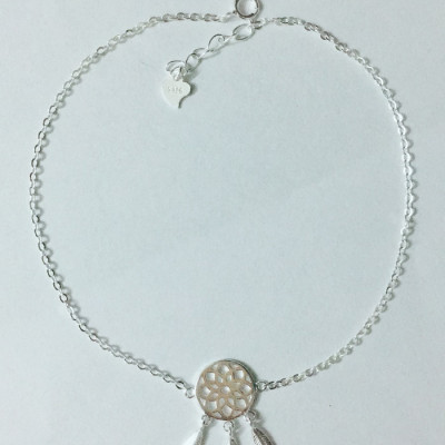 Lắc chân nữ bạc 925 Huệ Ngân - Dreamcatcher bùa bắt giấc mơ RYBJ50076