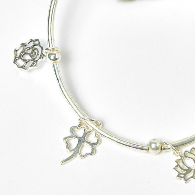 Lắc bạc charm hoa văn - Ngọc Quý Gemstones