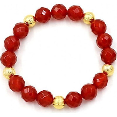 Vòng tay thạch anh đỏ cắt giac 10 ly MV11