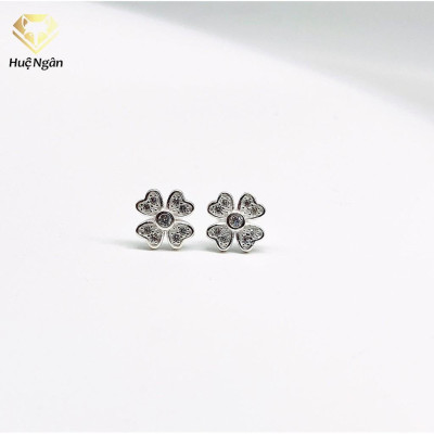 Bông tai bạc Ý 925 Huệ Ngân - Cỏ bốn lá may mắn YCXR117