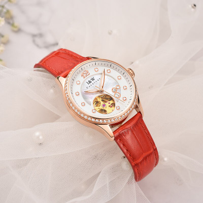 Đồng hồ nữ chính hãng IW CARNIVAL IW573G-1Kính sapphire ,chống xước ,Chống nước 30m ,Bảo hành 24 tháng,Máy cơ (Automatic),dây da cao cấp, thiết kế đơn giản dễ đeo