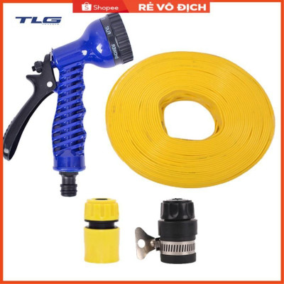 Bộ dây tăng áp 3 lần vòi xịt nước rửa xe, tưới cây loại 15m (cút nhựa nối nhựa đen 713-2) 206843