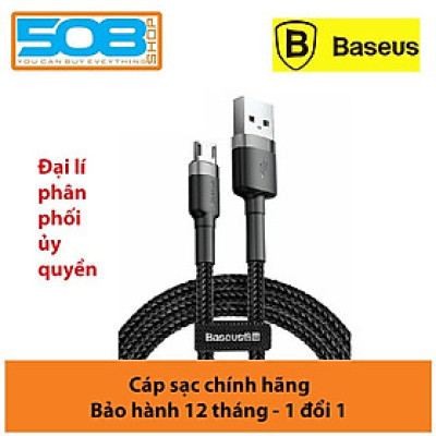 Cáp sạc nhanh đảo được đầu Baseus Cafule Micro USB v2 cho Smartphone Android Samsung/ Xiaomi/ Oppo/ Asus/ Huawei (dòng tối đa 2.4A, Quick charge 3.0) - Hàng chính hãng