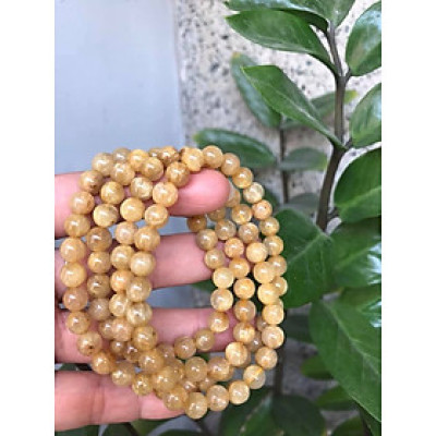 VÒNG TAY ĐÁ THẠCH ANH TÓC VÀNG TỰ NHIÊN SẠCH ĐẸP 108 HẠT SIZE VÒNG 7MM 100% ĐÁ THIÊN NHIÊN NỮ MỆNH KIM MỆNH THỔ MỆNH THỦY ĐEO KIỂU QUẤN TAY RẤT SANG RẤT XINH Ạ