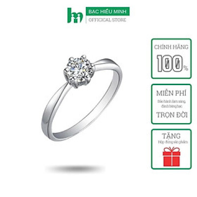 Nhẫn Nữ Bạc Nụ Đá Trắng Đơn Giản Tinh Tế Và Nữ Tính BẠC HIỂU MINH NU288
