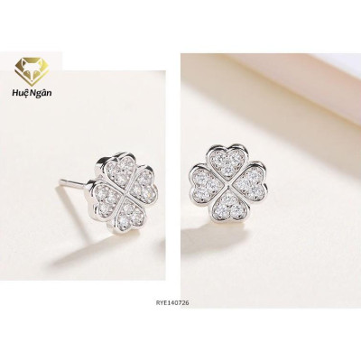 Bông tai bạc Ý 925 Huệ Ngân - Cỏ bốn lá may mắn RYE140726