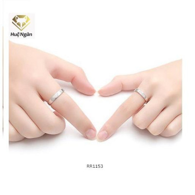 Nhẫn đôi bạc 925 Huệ Ngân - Một nửa yêu thương RR1153