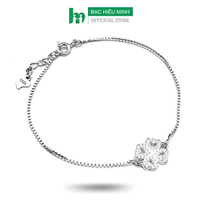 Lắc Tay Nữ Bạc Hiểu Minh LTU475 cỏ 4 lá