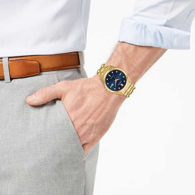 Đồng Hồ Nam Citizen Đính Kim Cương Dây Kim Loại Máy Eco-Drive BM7103-51L - Mặt Xanh (Sapphire)